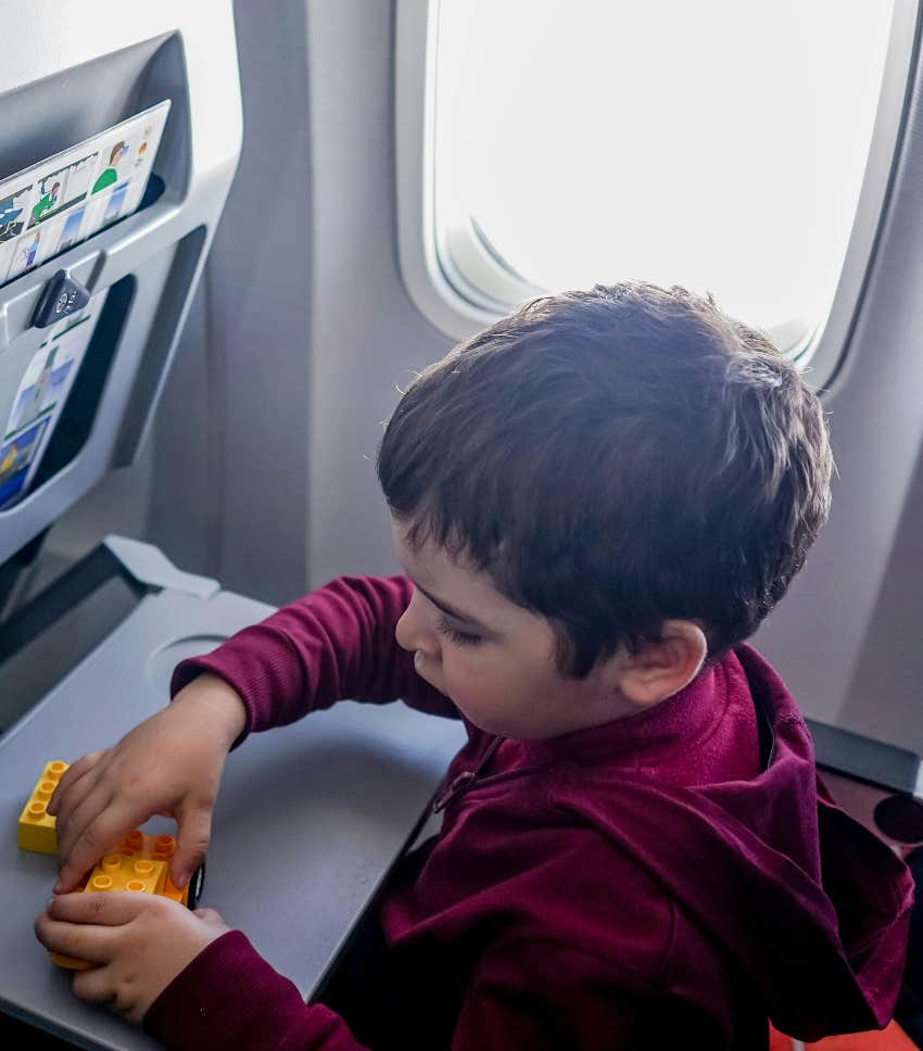 little boy on a plane