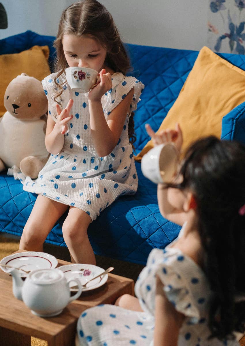 young girls playing together