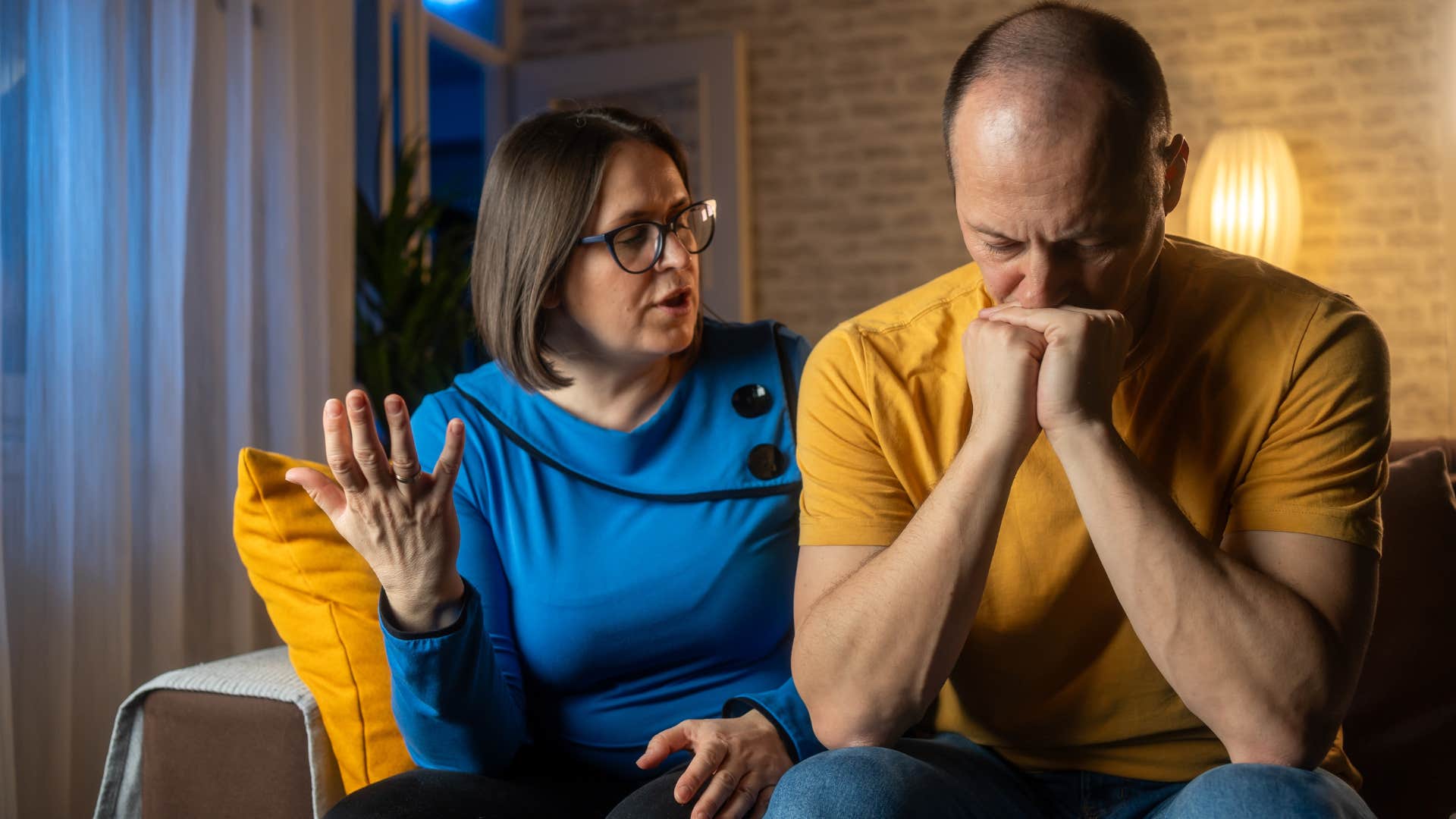 man feeling like an obligation in an argument with his wife