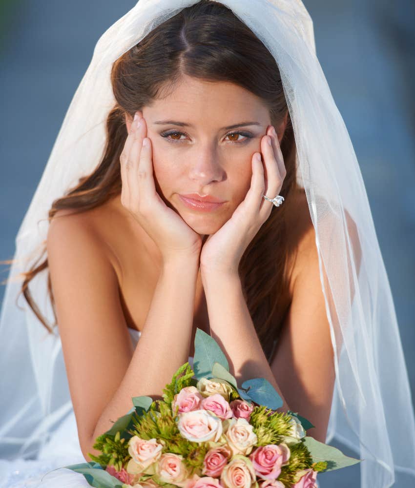 Bride with a mother-in-law who wore wedding dress to her wedding