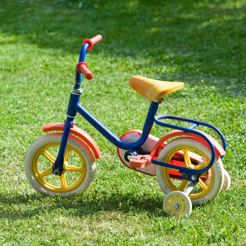 kid's bike on grass