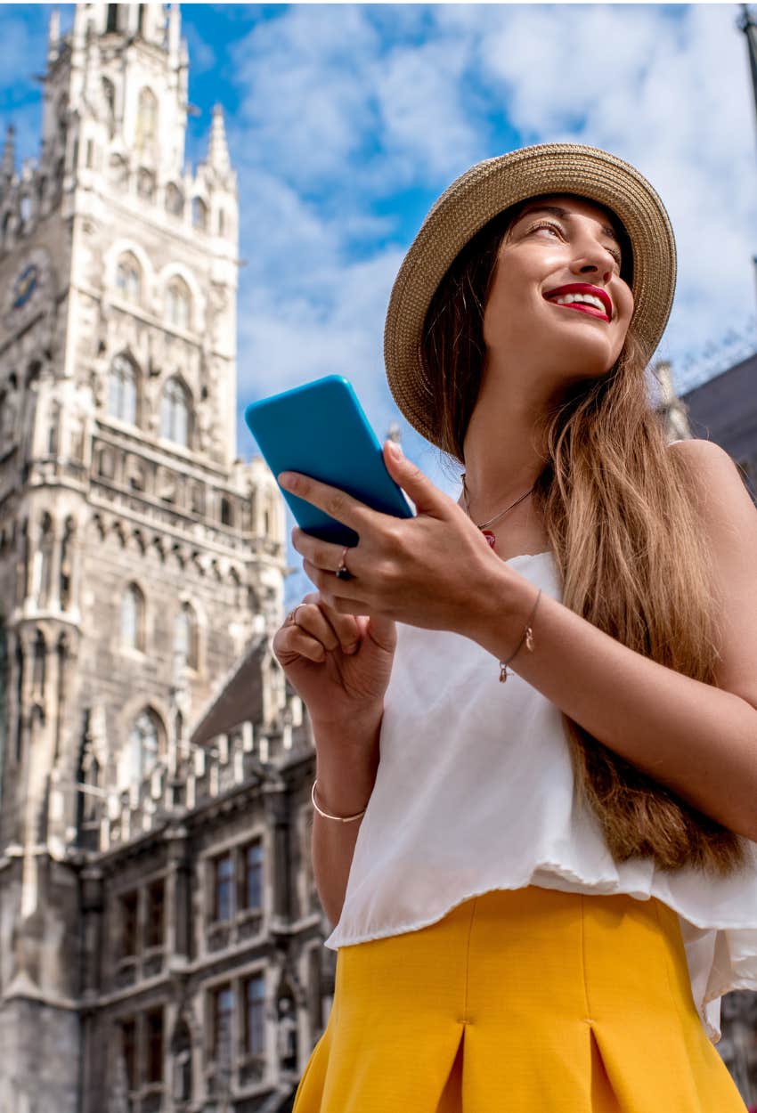 woman traveling in Europe