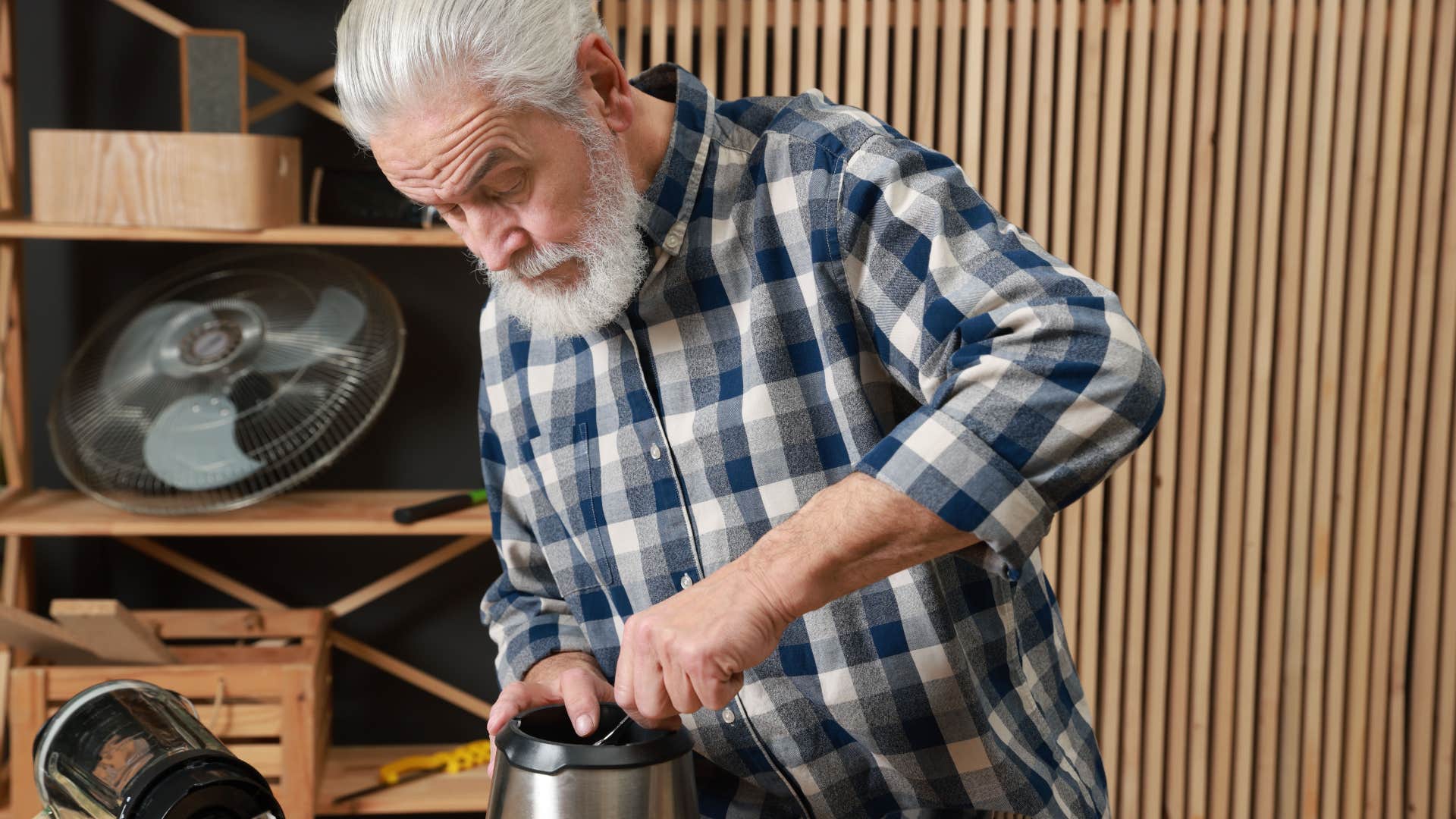 person over 60 still does the household task of Fixing appliances, making them exceptionally strong