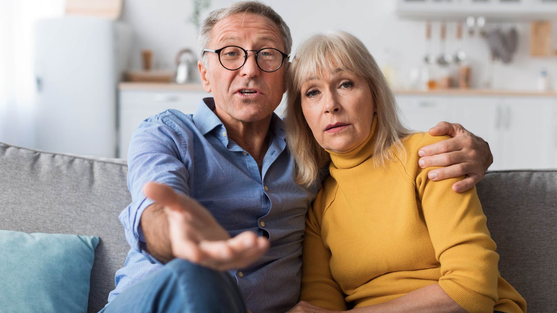 Parents who are more critical of the others looking at the camera.