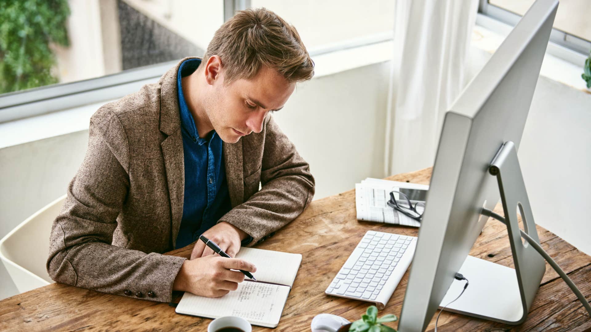 stressed frugal man planning for the worst