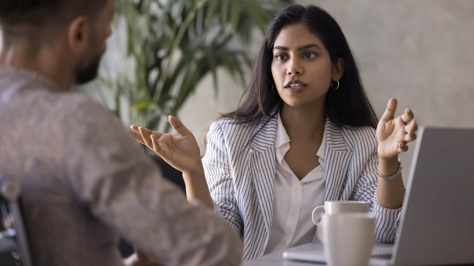 Woman saying "not my circus, not my monkeys" to her boss.