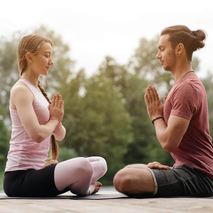 man with high emotional intelligence using speaking trick of synchonizing breath