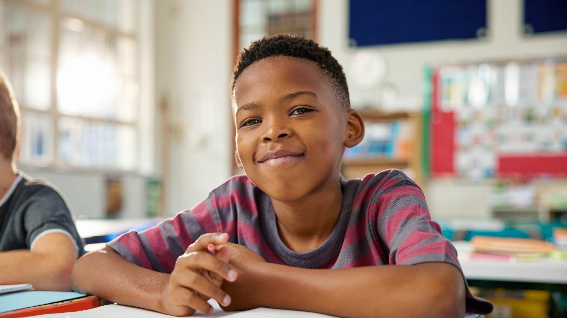 Curious kid in class