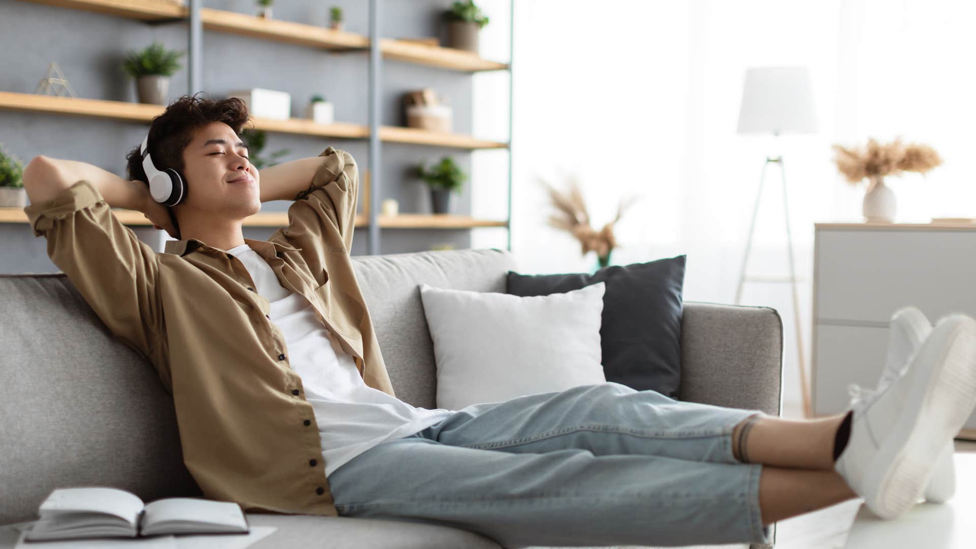 man who is deeply happy spending day doing nothing