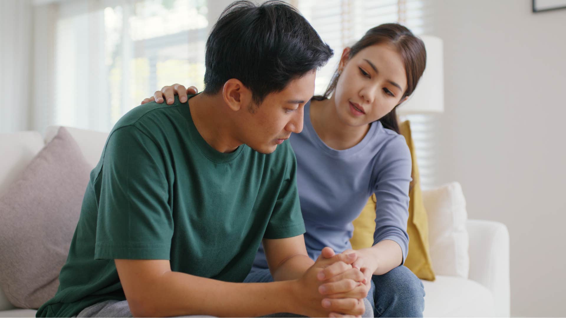 Man saying "this is why I don't talk to people" to his wife.