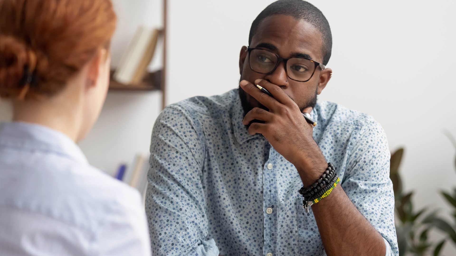 Man saying "you're overreacting" at work.