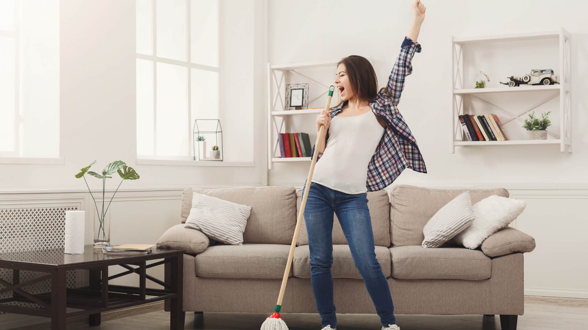 woman who is keeping home spotless by identifying change