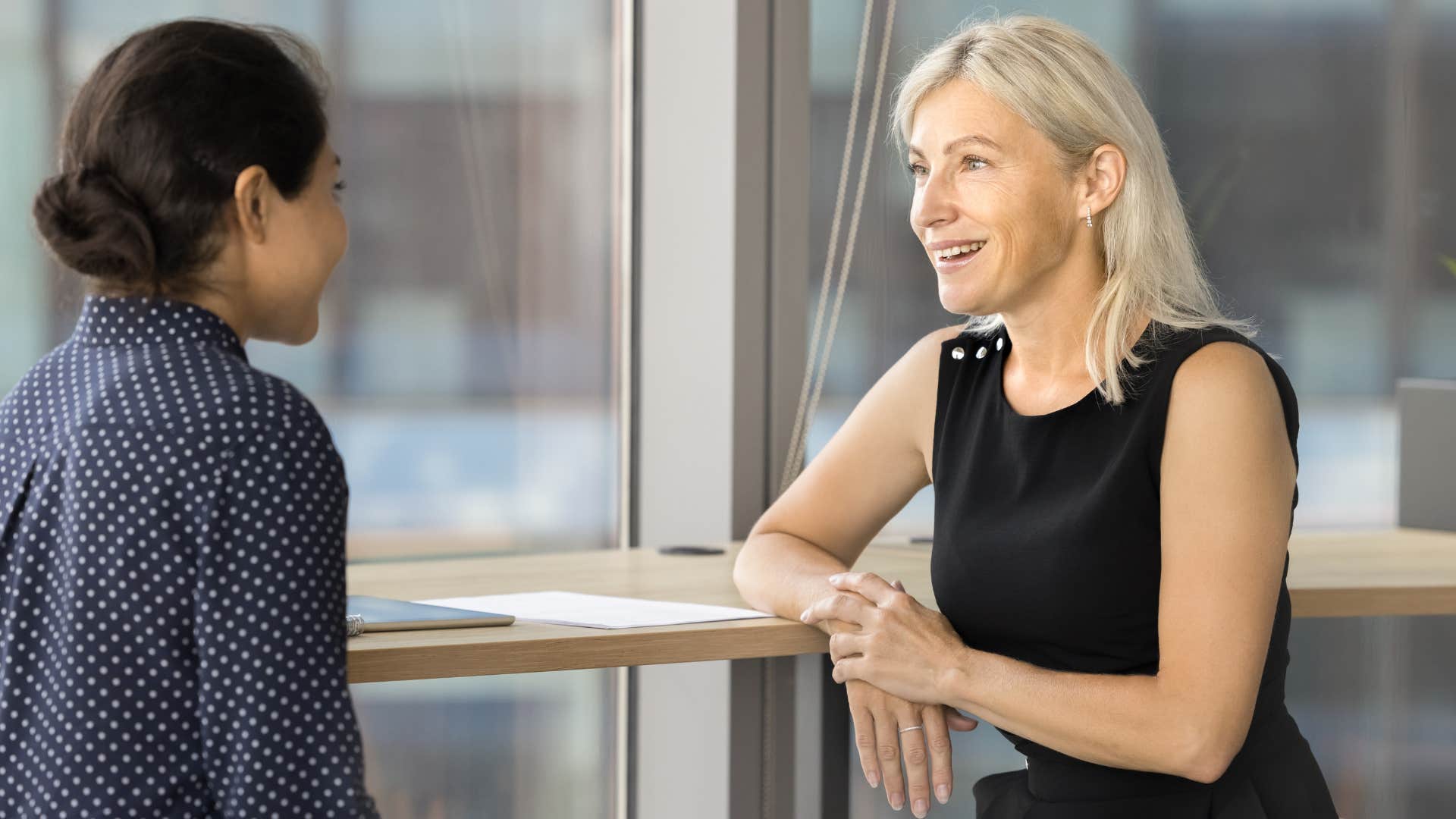 woman who looks remarkable young hanging out with younger person