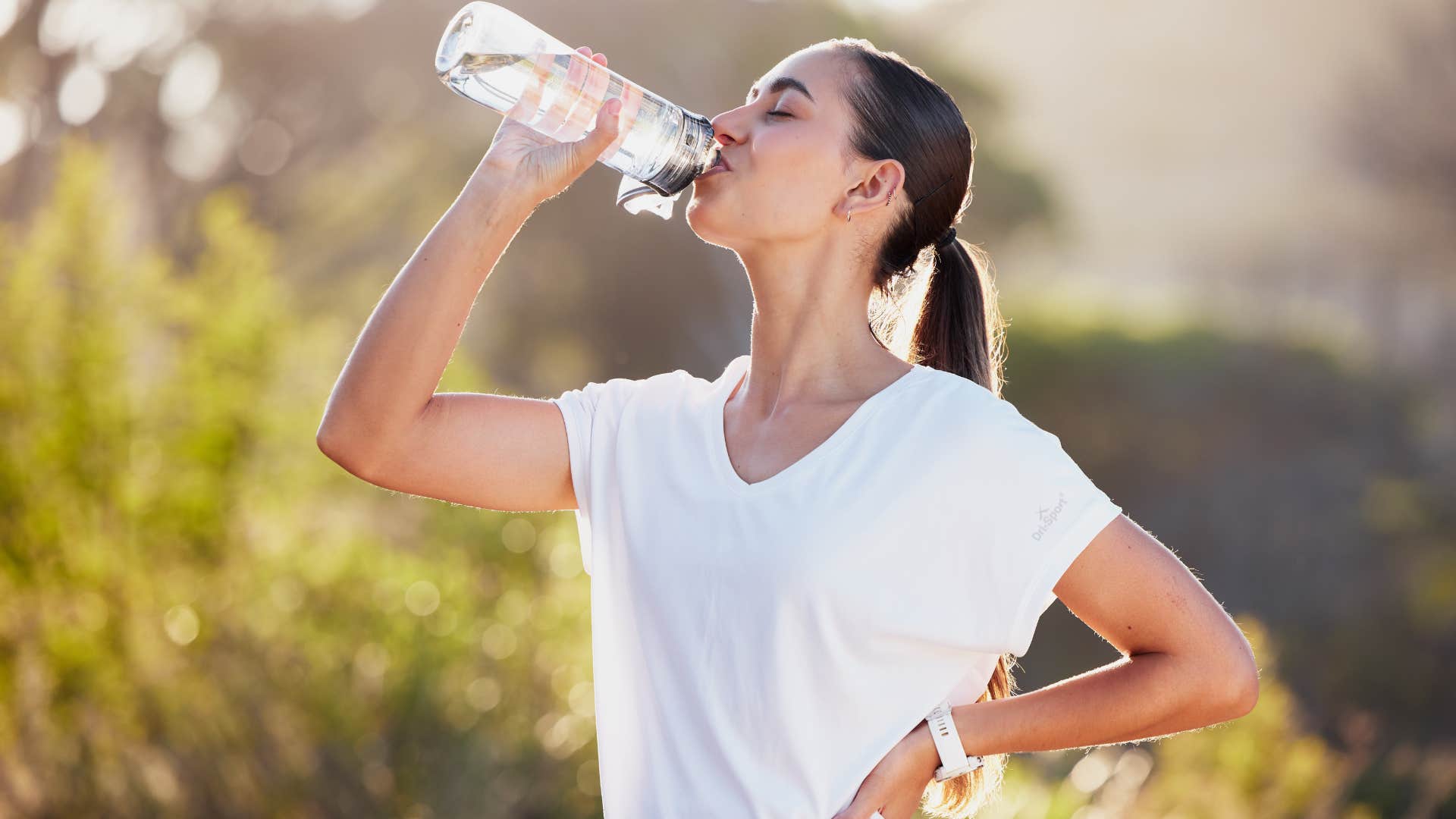 woman who looks remarkably young starting her day with warm water