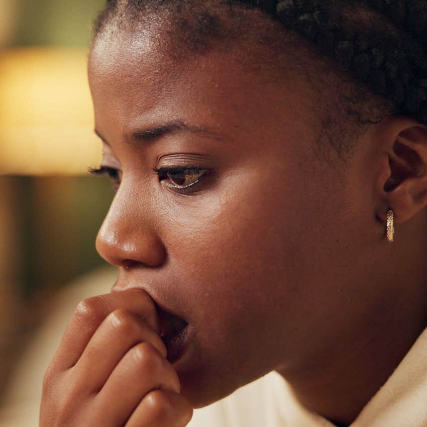 woman who overthinks buying into the lie the present moment has nothing for me