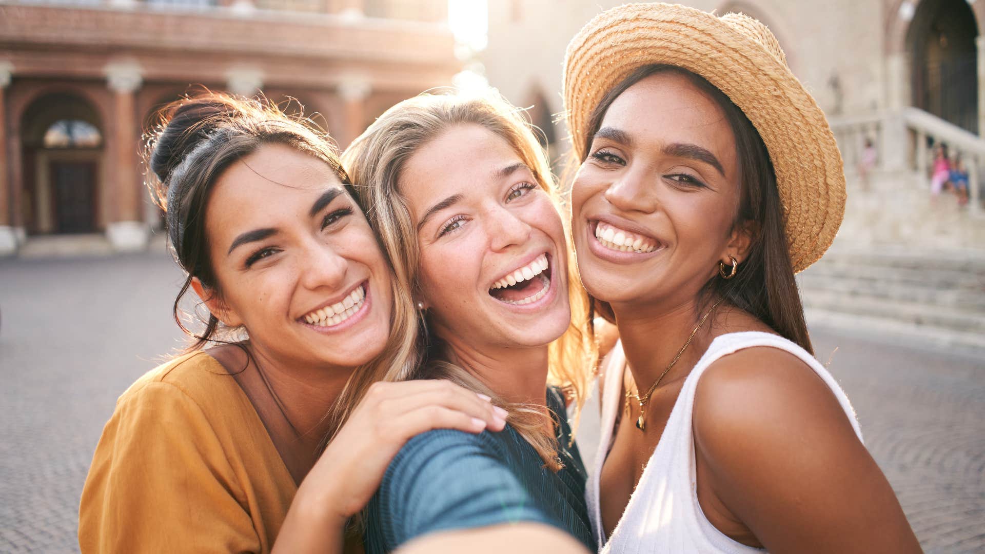 group of friends living in the moment together
