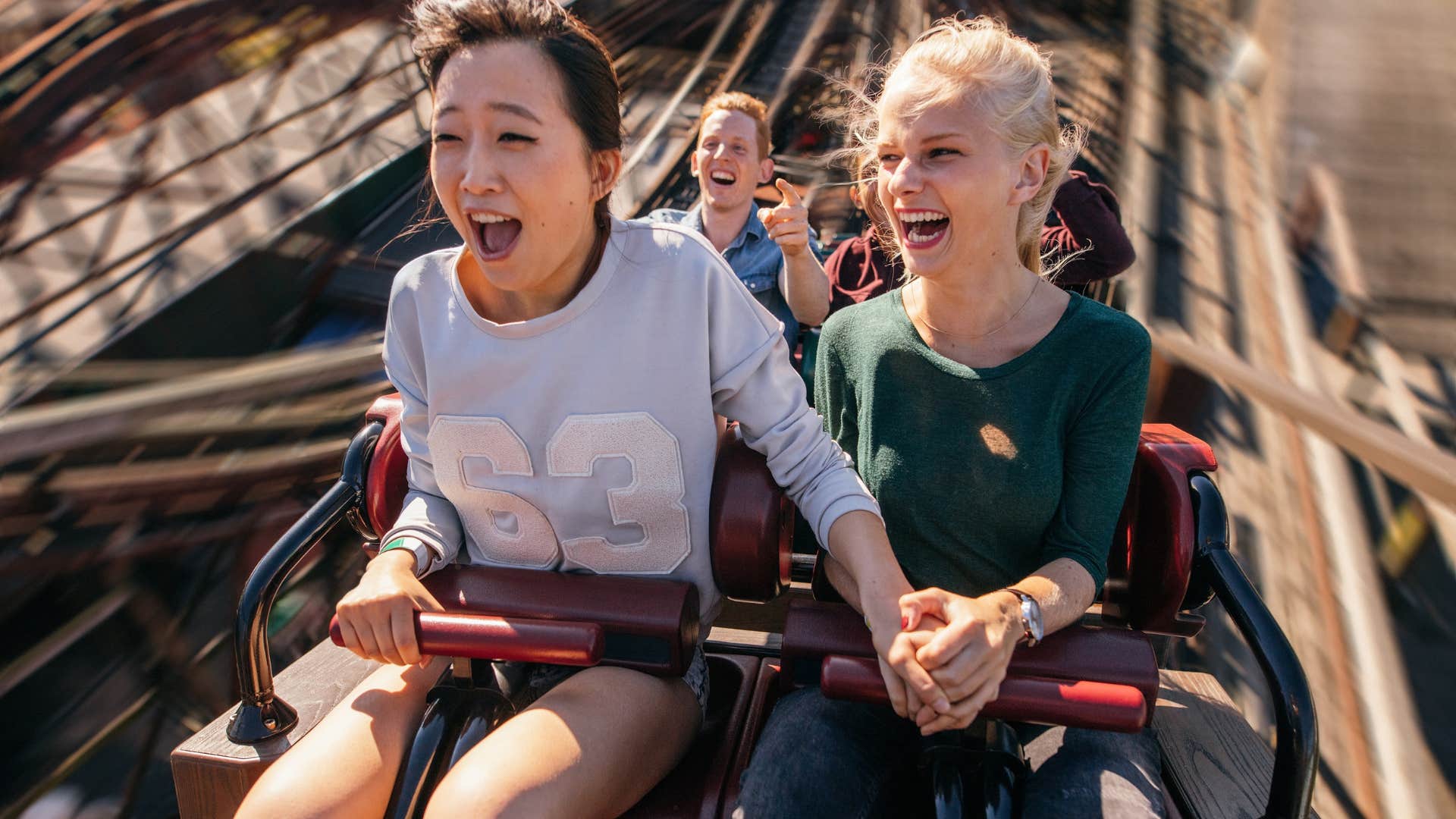 risk-taking intelligent women riding a roller coaster