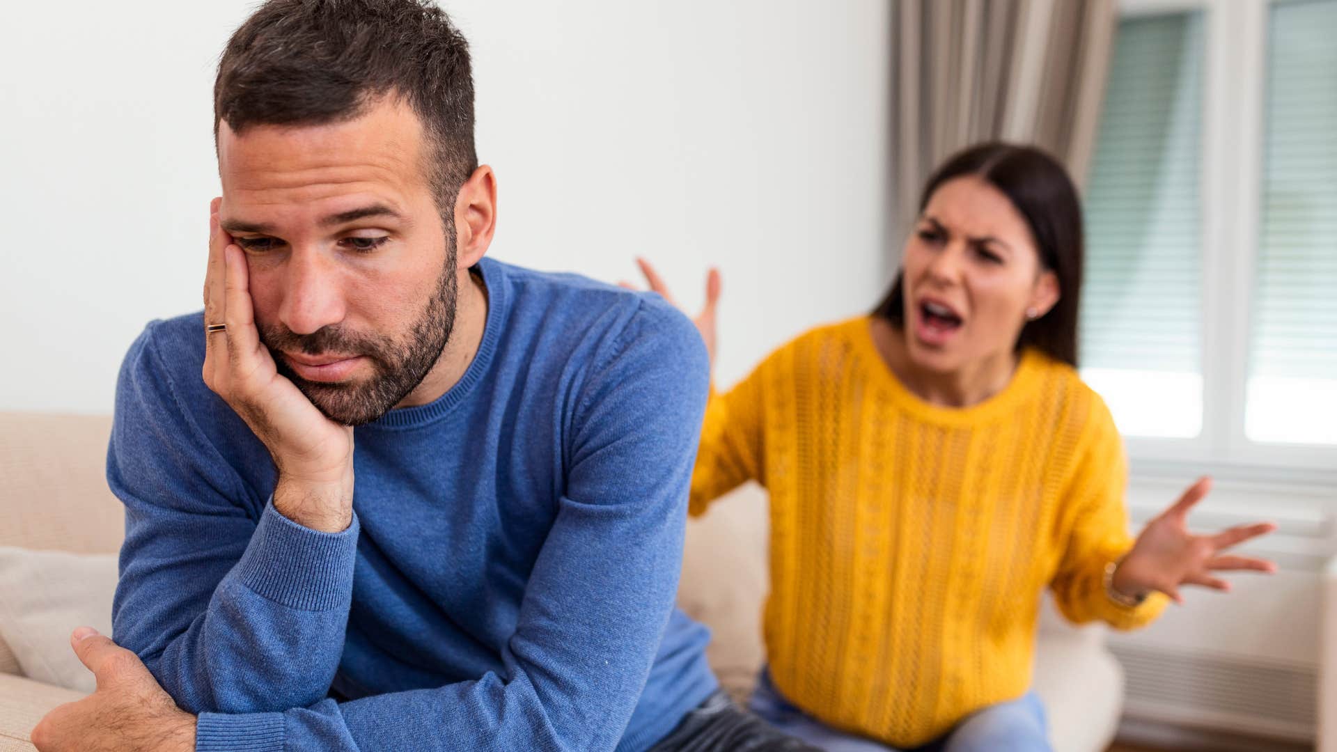 husband refusing to engage with angry wife