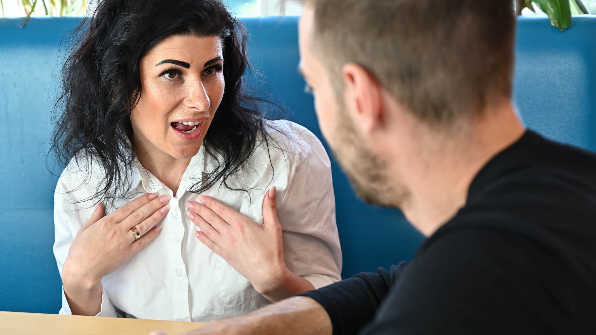 woman saying she's ready to talk but not be talked at