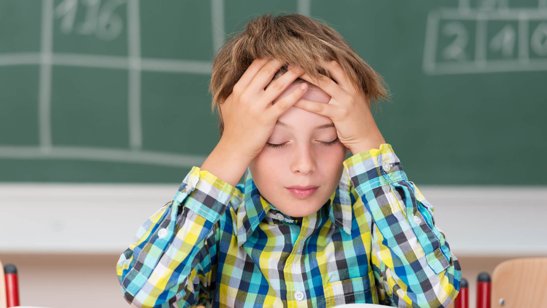 stress and scared little boy unsure of what's next