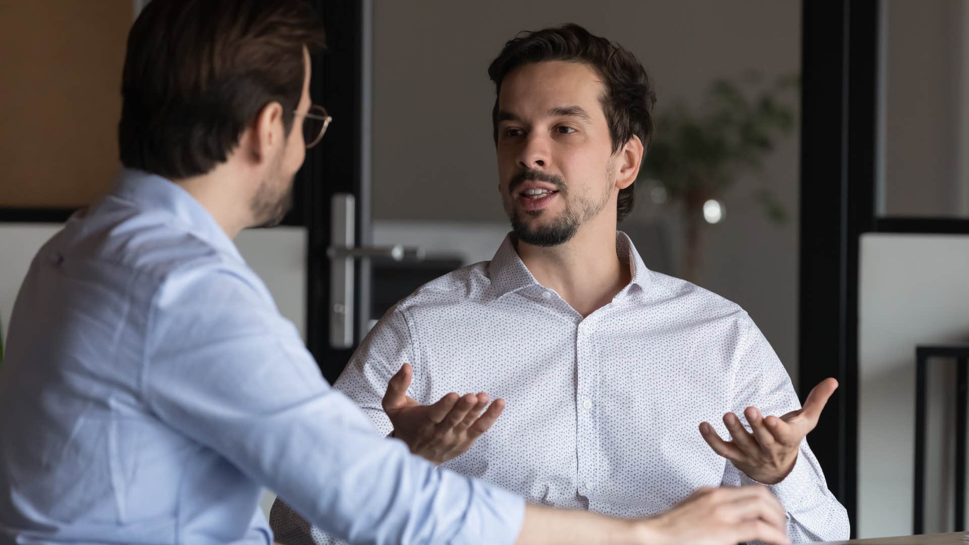 man saying I don't have time to explain to an employee
