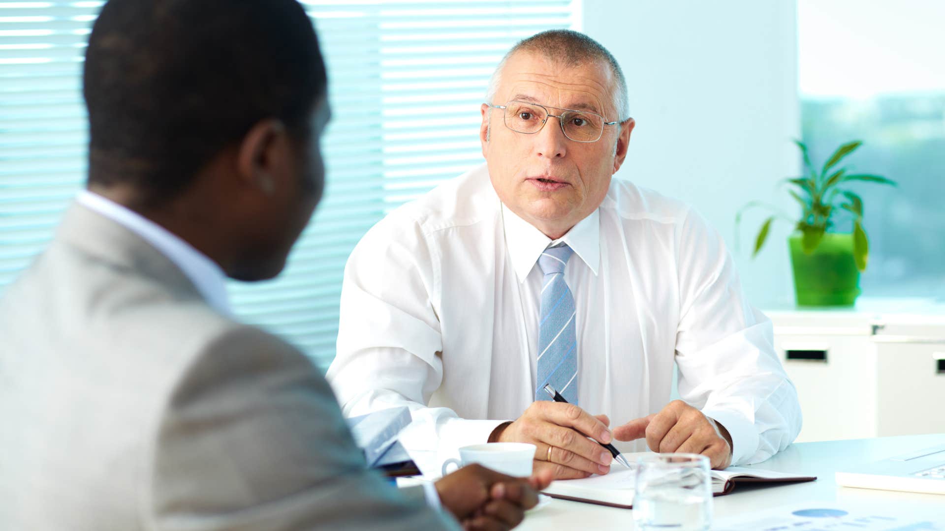 strict boss telling employee if you don't like it you can leave