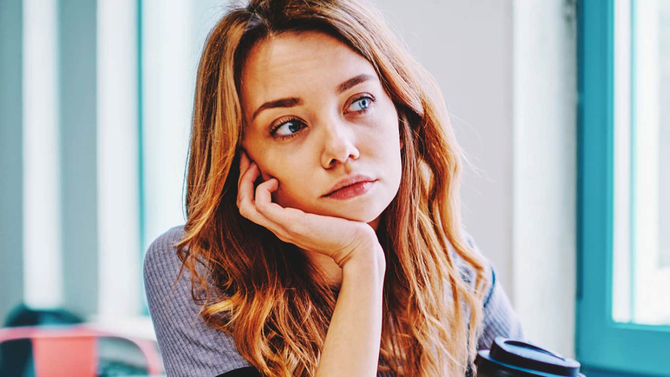 Phrases A Woman Will Use When She's Quietly Given Up On Happiness Woman who has quietly given up on her happiness.