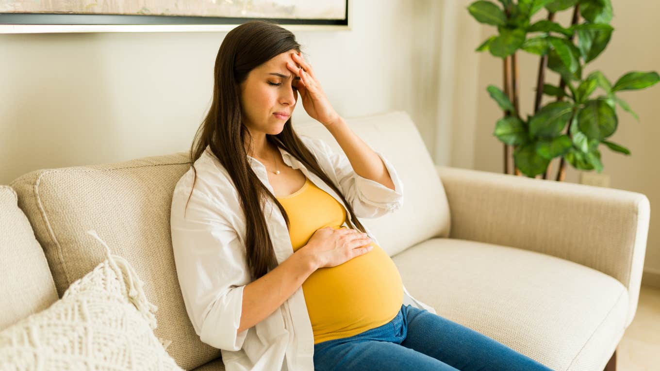 pregnant woman stressed about finances
