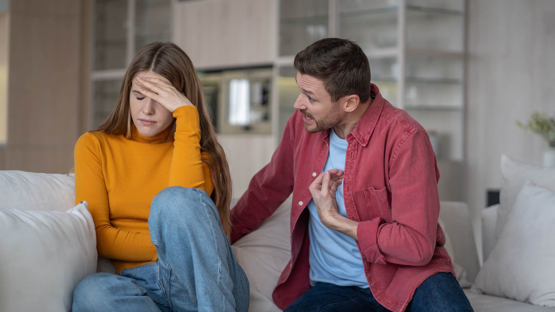 a husband tells his wife that he is too tired to argue right now