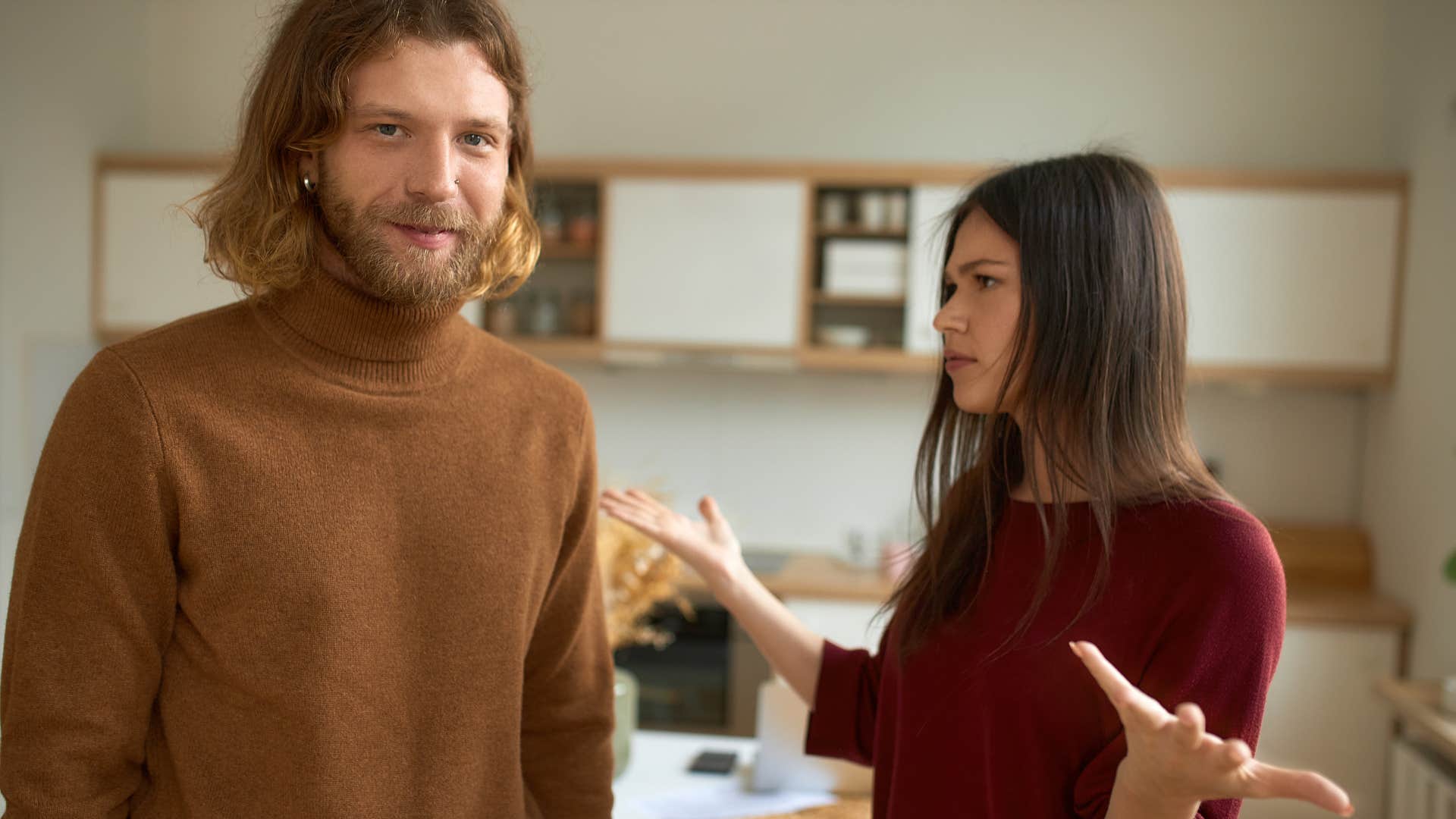 a husband does not care and is indifferent to his wife being upset
