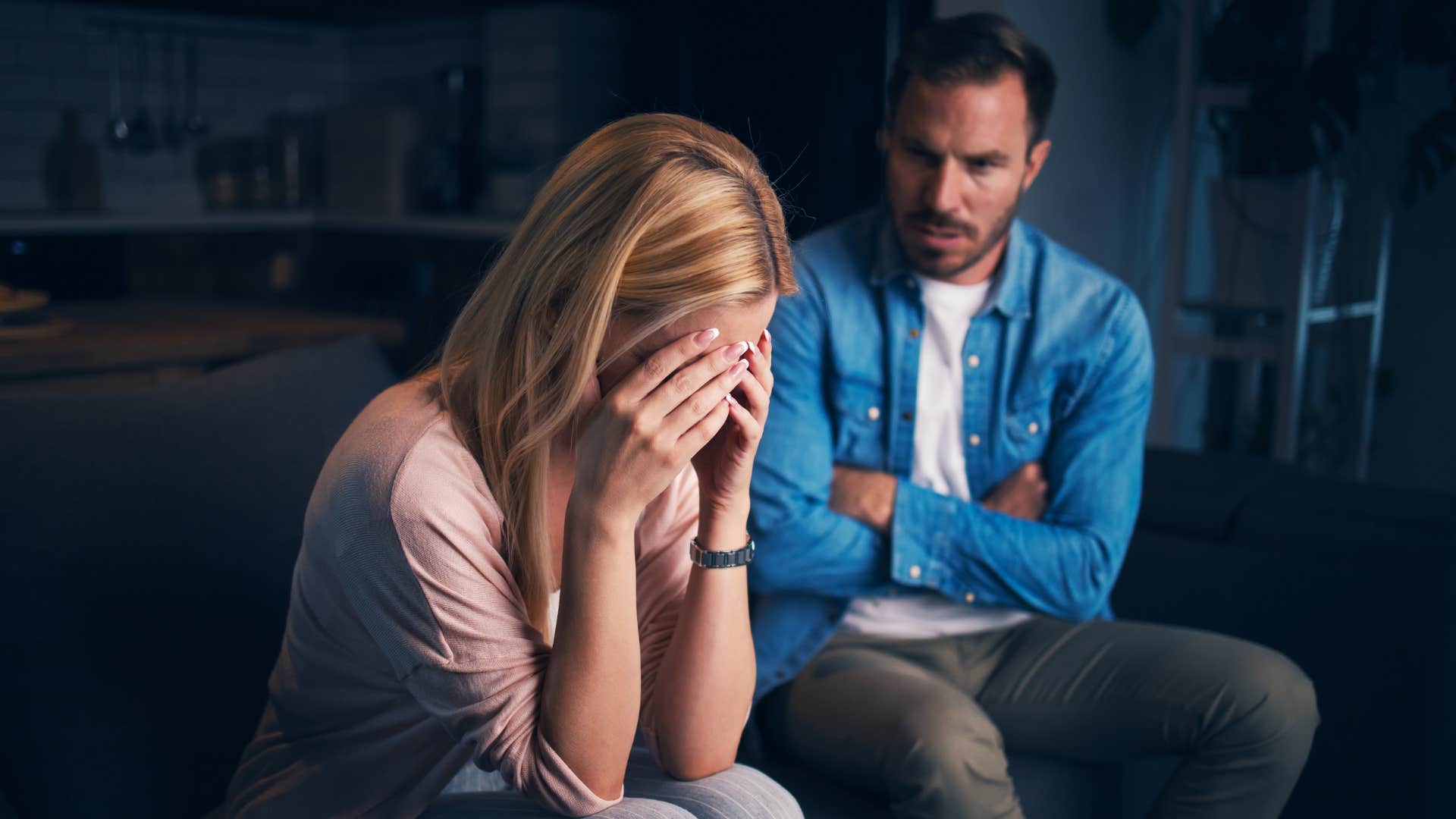 a husband tells his wife she would not understand what he is currently going through
