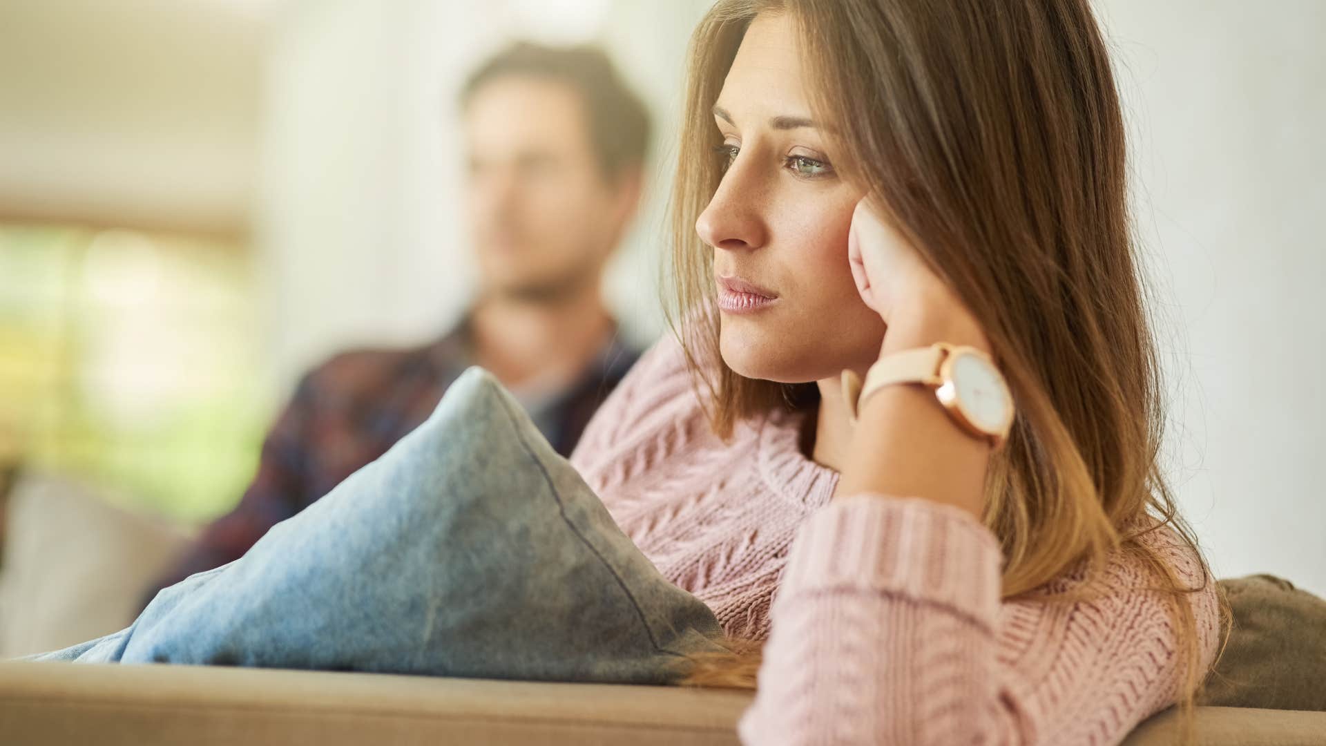 woman who is not a priority in partner's life as she fantasizes about life without spouse