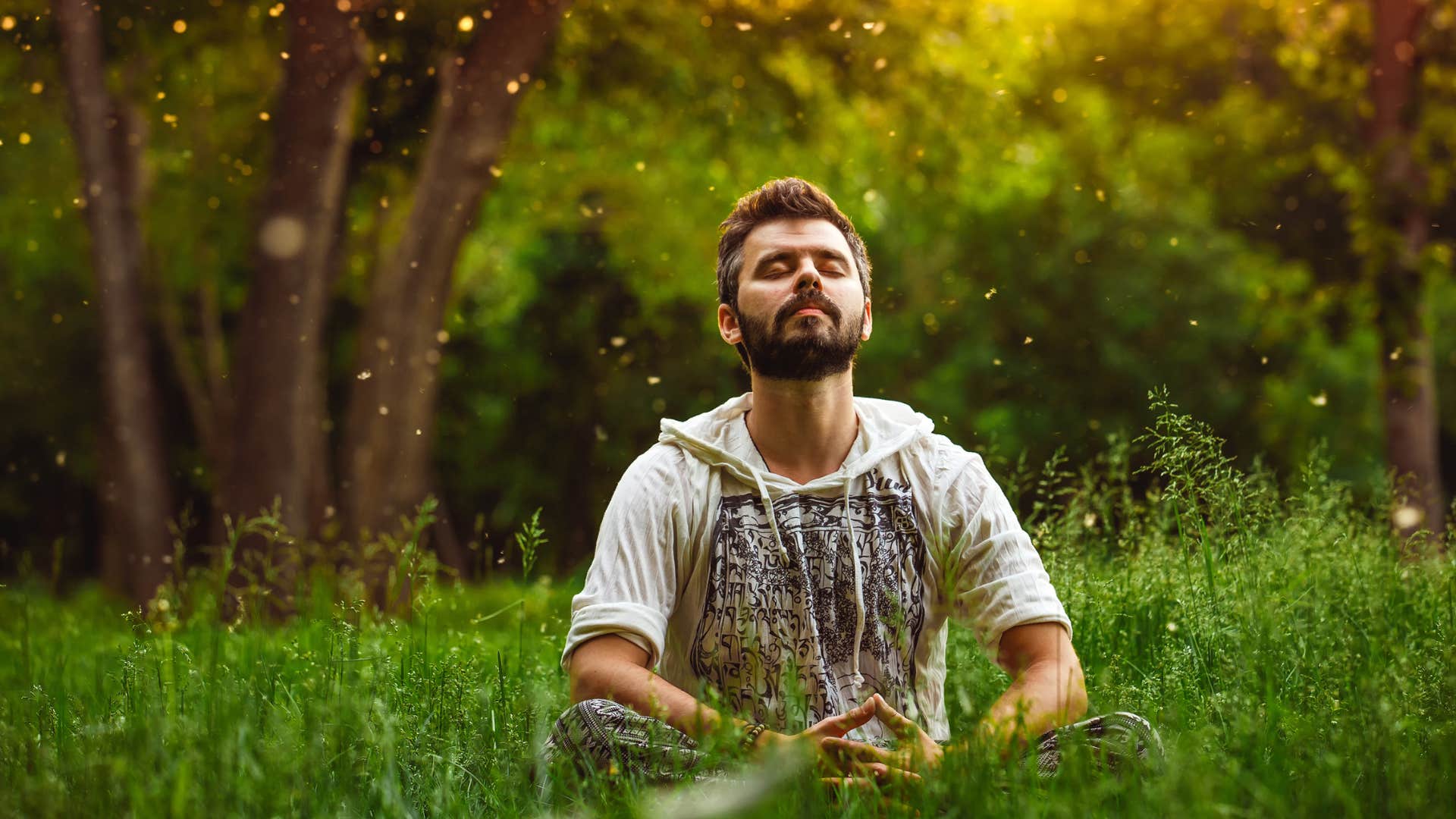 spiritual man connecting with nature