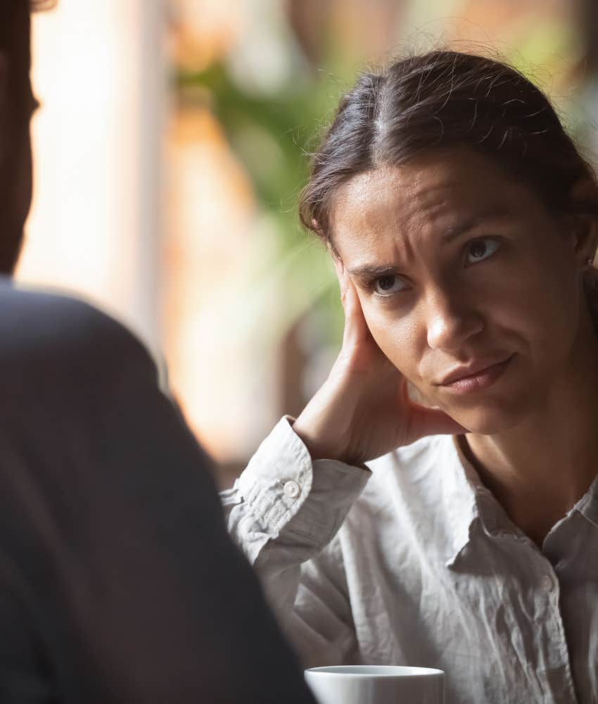 Woman annoyed partner makes all decisions