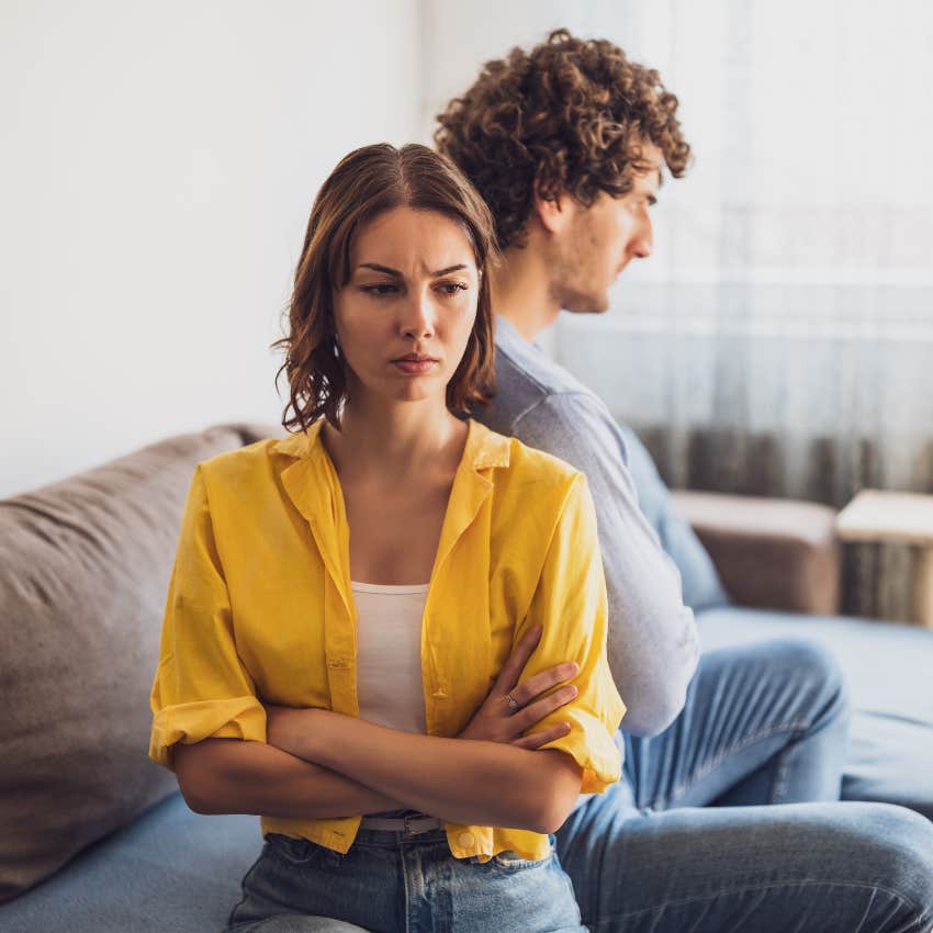 woman who secretly resents partner as she has boiling anger