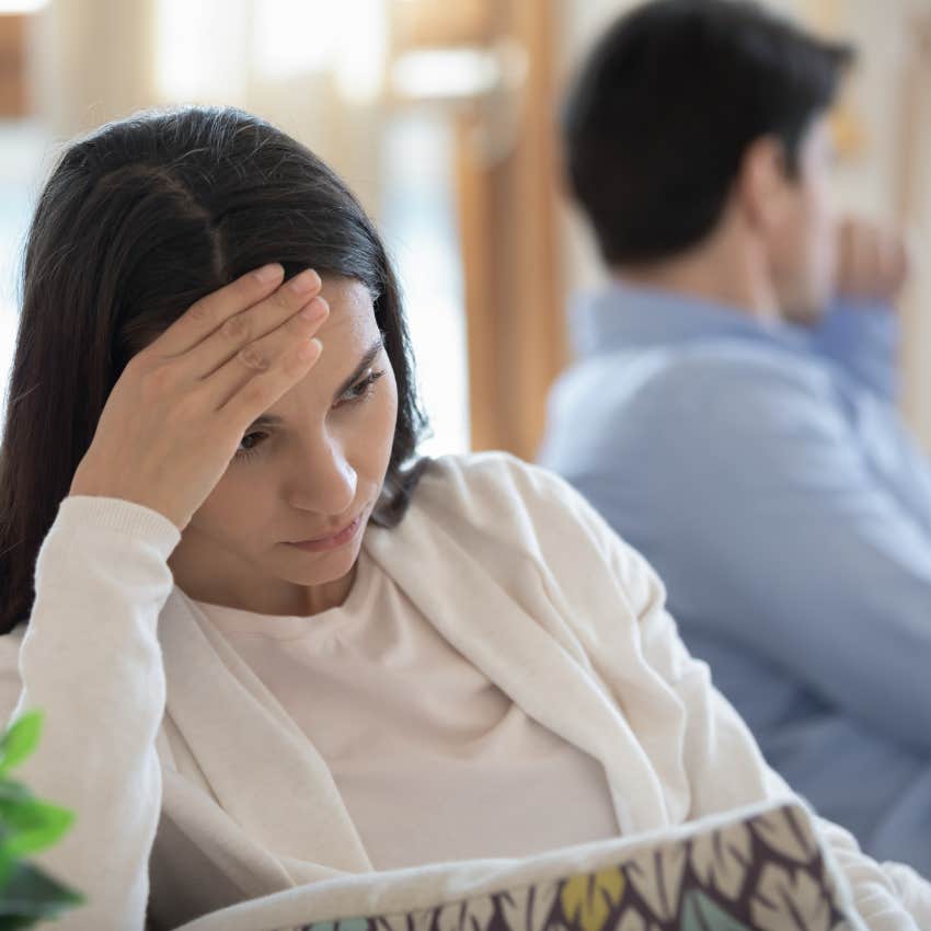 couple in a relationship that has reached it's natural ending point as they haven't addressed long-standing problem