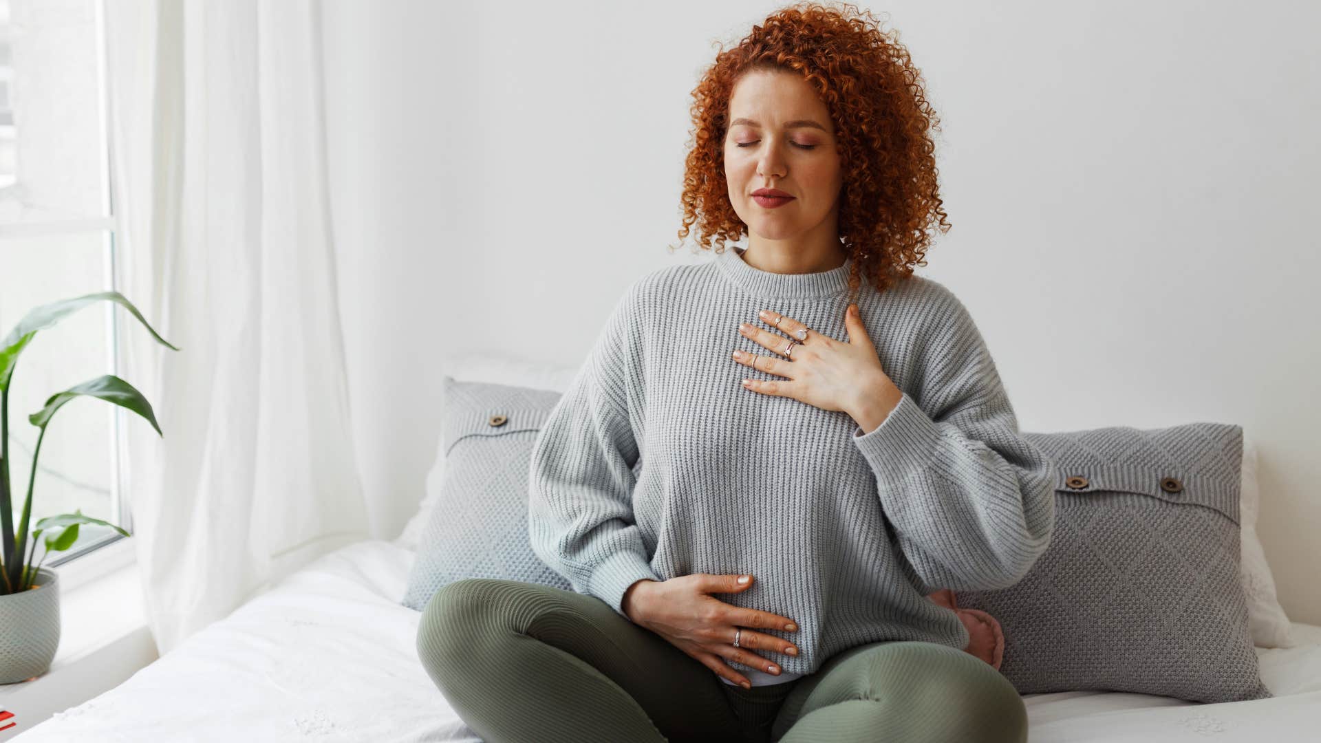 Person over break up meditates