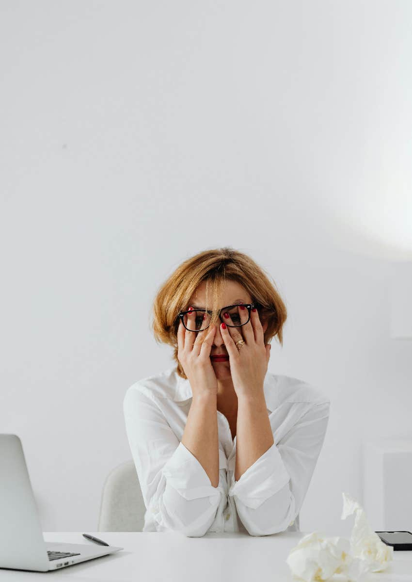 woman who's frustrated and can't push through the hard things