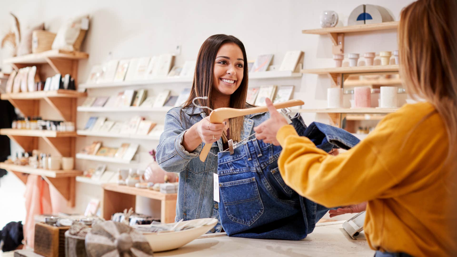 woman making purchase at store
