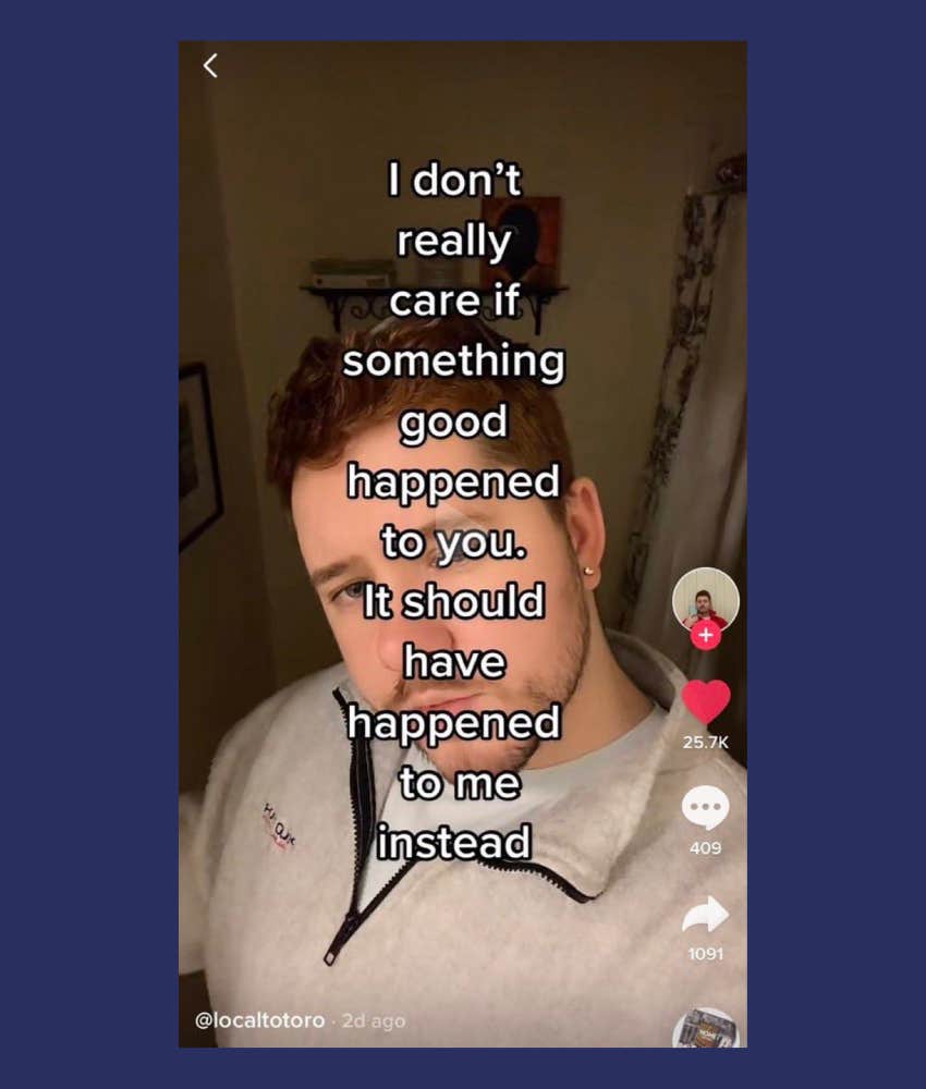 meme about being jealous about others' accomplishments