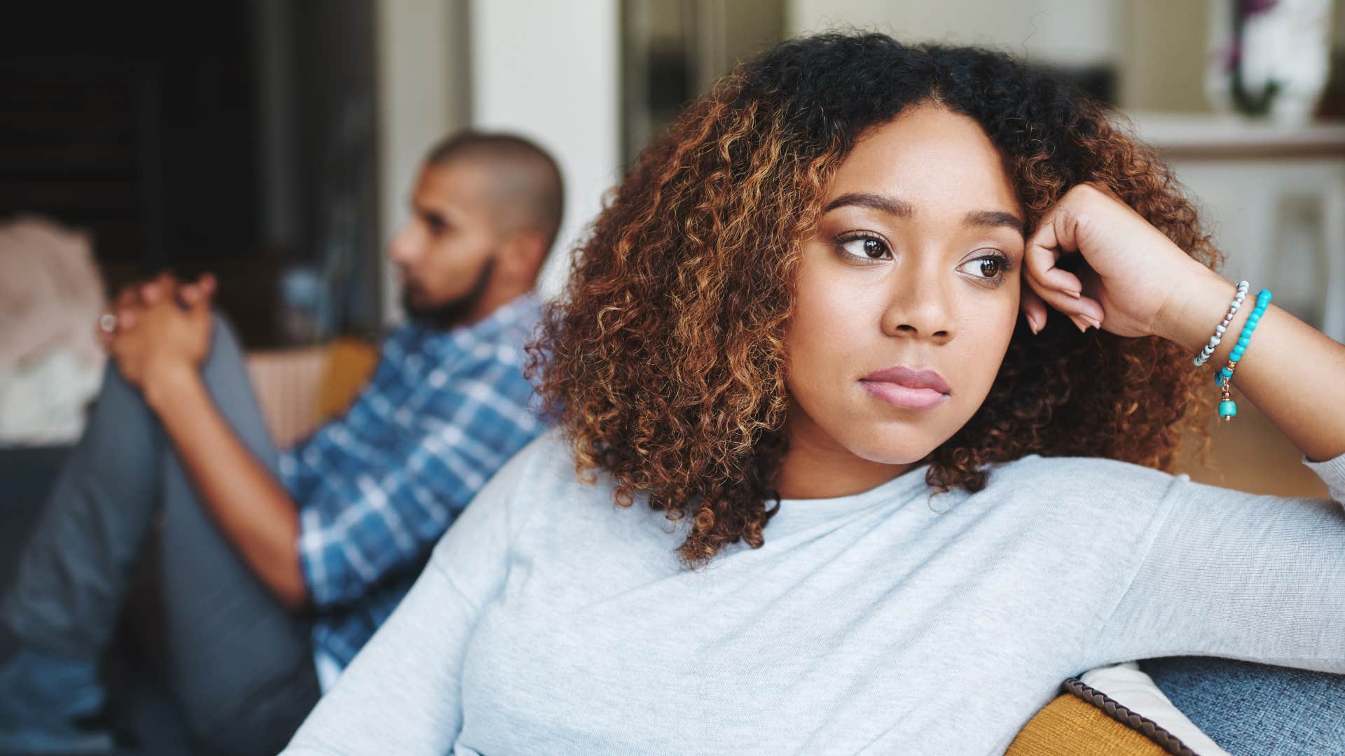 woman sees the specific signs of a man who emotionally drains her because he tosses you emotional crumbs