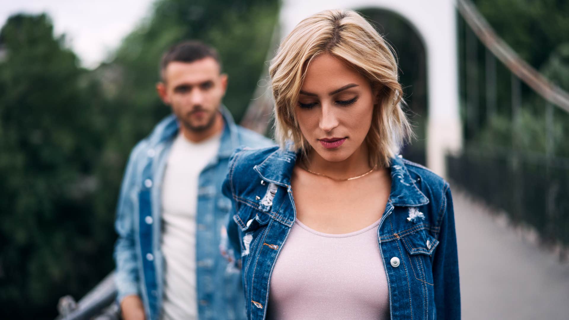 woman sees the specific signs of a man who emotionally drains her because he's extremely selfish