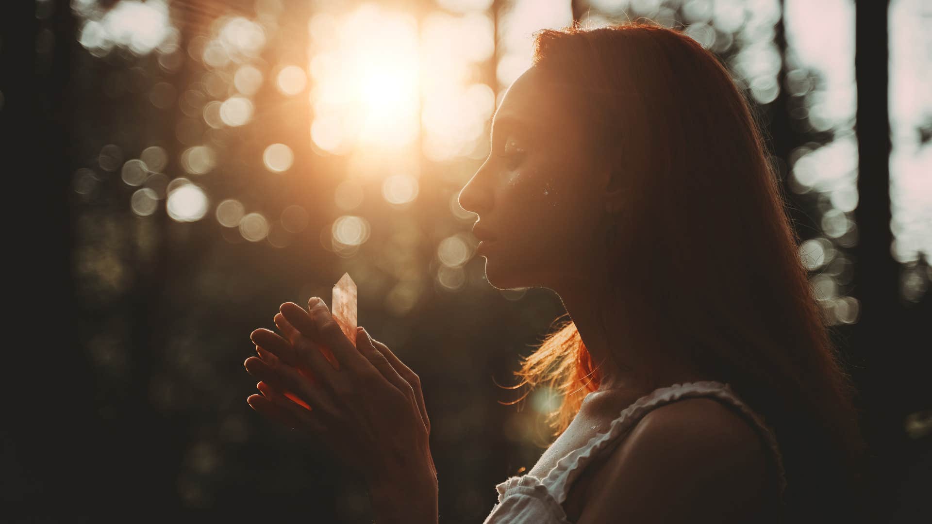 Spiritual woman blesses