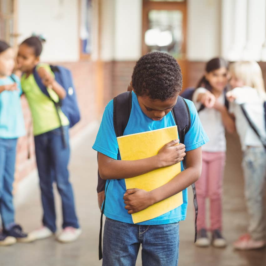sad child who stopped using white child