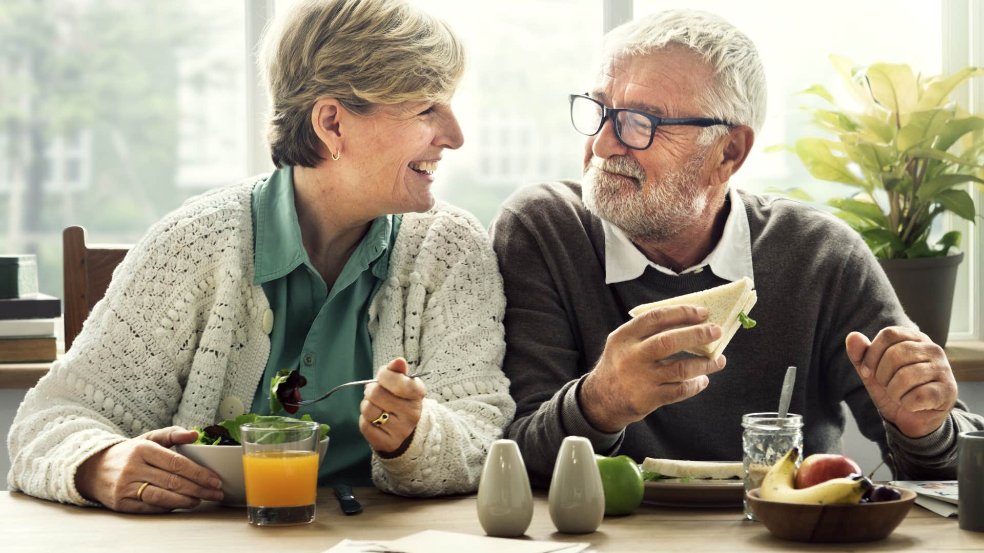 Woman saying "you're right" to her husband at home.