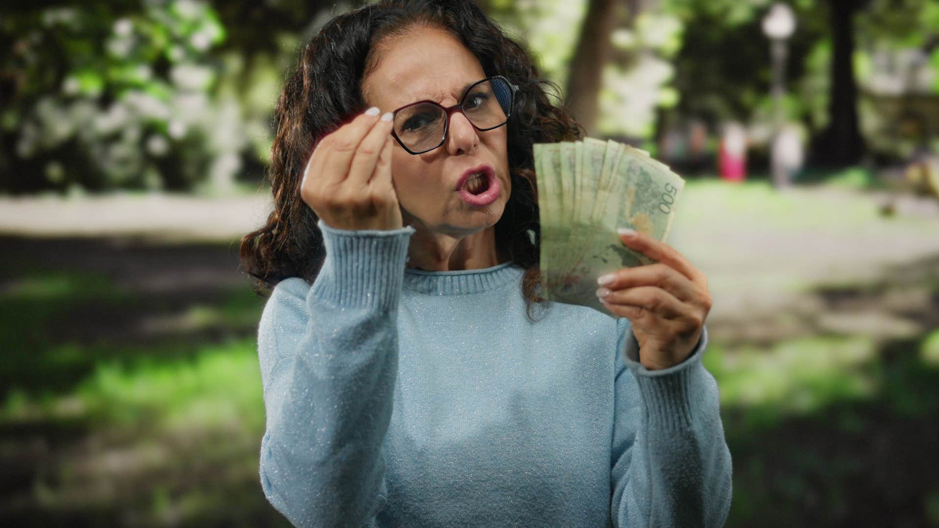 boomer woman who believes paying with cash is better