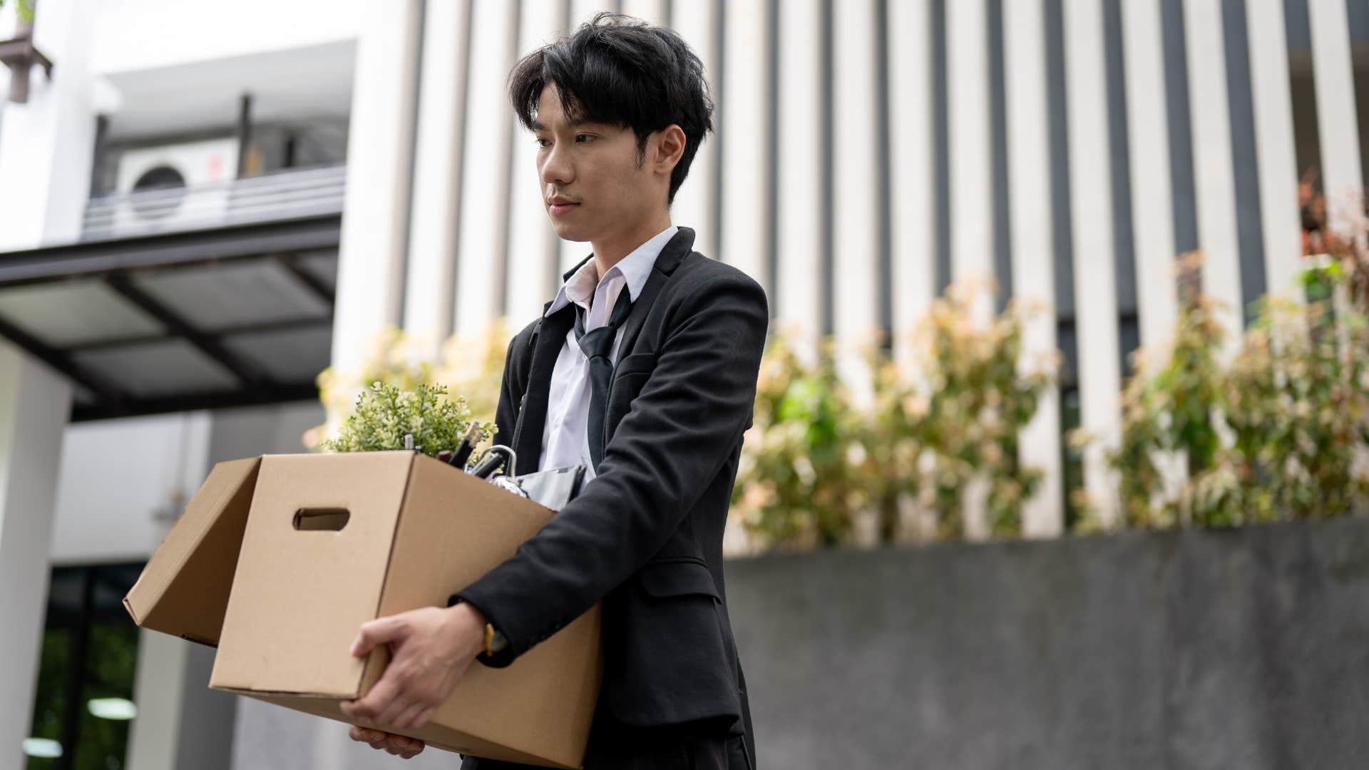 a man gets let go from his job wiping out his whole department due to budget cuts