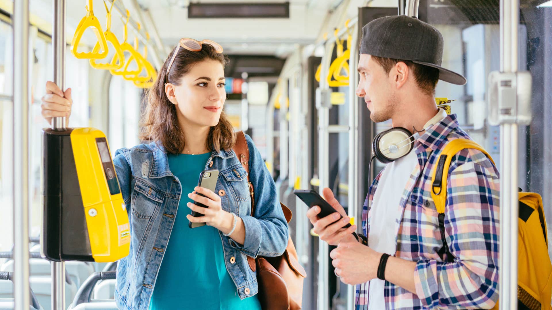 strangers on a bus not judging each others appearances