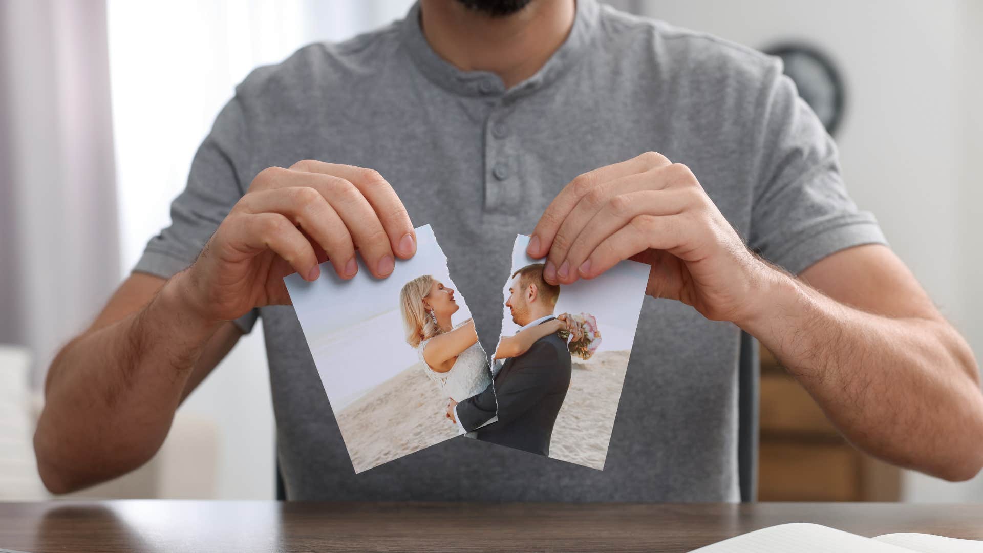 a man destroys all of the toxic reminders of his ex wife