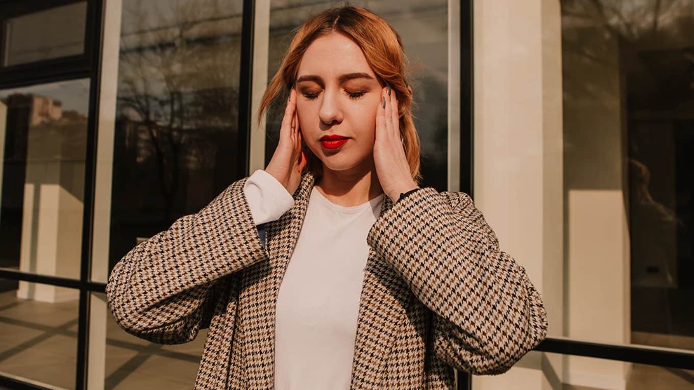 woman realizing she's making herself less intelligent